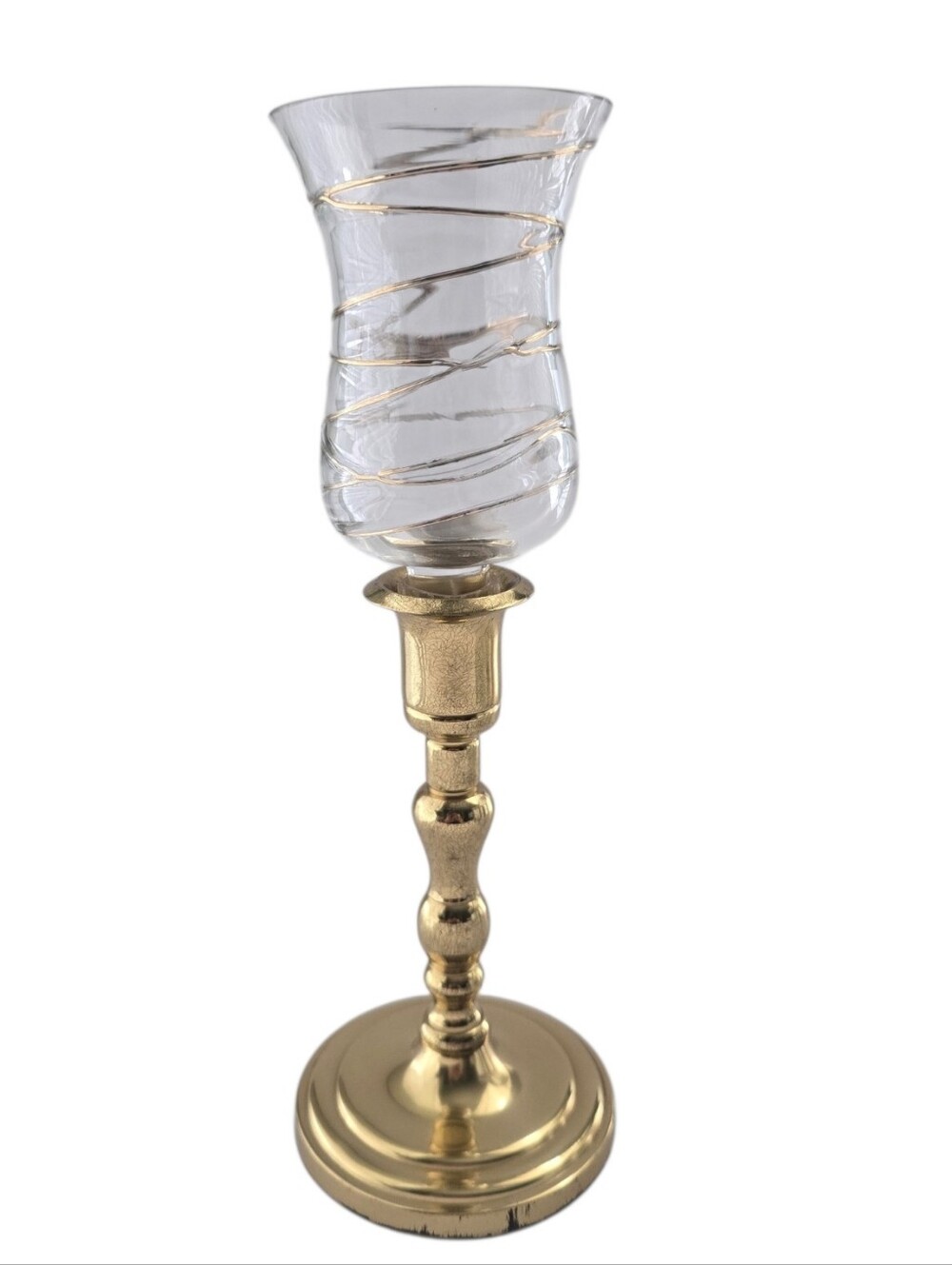 Partylite Rare Calypso Gold Peglite Candle Holder Hurricane – 10” Tall - Picture 2 of 8